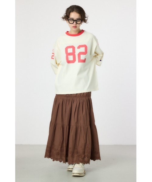 RODEO CROWNS WIDE BOWL（ロデオクラウンズワイドボウル）の「【Champion】フットボールTシャツ（Tシャツ/カットソー・レディース・チャコールグレー/オフホワイト/ライトイエロー・FREE）」の14枚目の写真