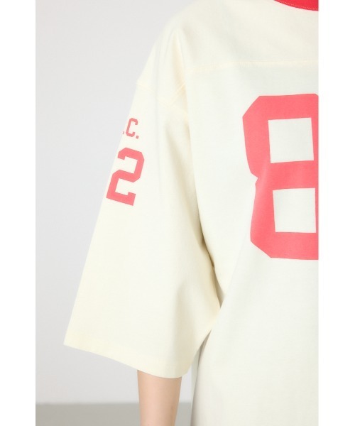 RODEO CROWNS WIDE BOWL（ロデオクラウンズワイドボウル）の「【Champion】フットボールTシャツ（Tシャツ/カットソー・レディース・チャコールグレー/オフホワイト/ライトイエロー・FREE）」の6枚目の写真