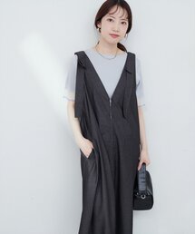 natural couture | 【mamamo】肩リボンデニムライクジャンスカ(ワンピース)