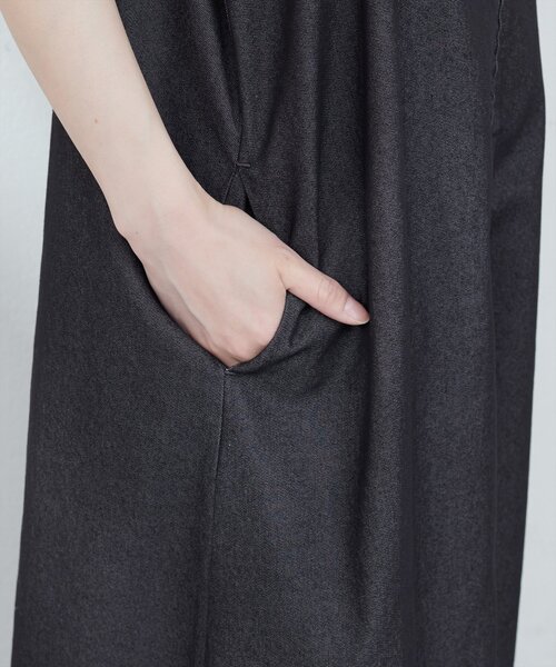 セール】【mamamo】肩リボンデニムライクジャンスカ（ワンピース