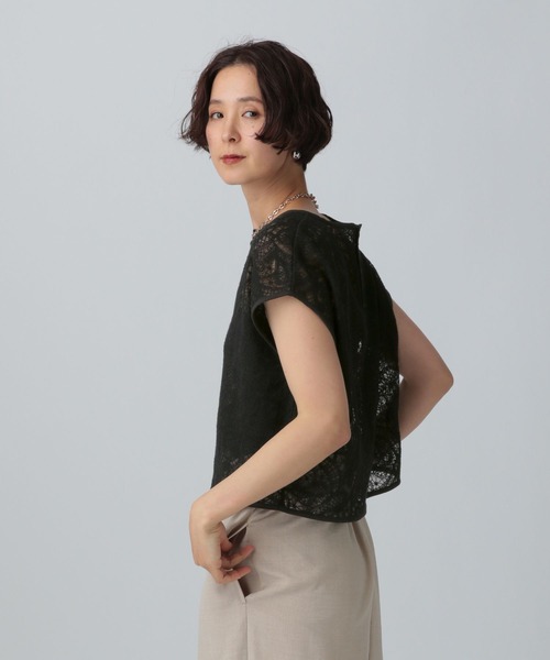 LEPSIM(レプシィム)の「ペイズリー柄刺繍フレンチスリーブ 329507(シャツ/ブラウス・レディース・ブラック/アイボリー・FREE)」の22枚目の写真