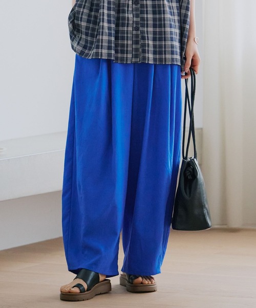 studio CLIP（スタディオクリップ）の「【イージーケア・接触冷感】ボリュームギャザーイージーパンツ[プチ・プラスサイズあり]（その他パンツ・レディース・その他7/カーキ/ブラック/その他5/ベージュ/ライトグリーン/ブラウン/ライトグレー/ブルー/ワイン・PF/ﾌﾘｰ(L)/FREE）」の7枚目の写真