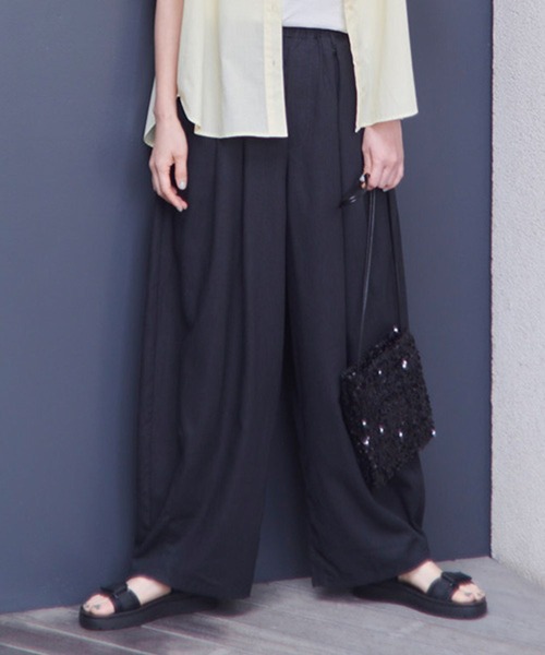 ママさん確認用 セール】【イージーケア・接触冷感】ボリュームギャザーイージーパンツ