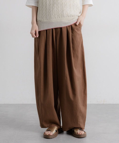 studio CLIP（スタディオクリップ）の「【イージーケア・接触冷感】ボリュームギャザーイージーパンツ[プチ・プラスサイズあり]（その他パンツ・レディース・その他7/カーキ/ブラック/その他5/ベージュ/ライトグリーン/ブラウン/ライトグレー/ブルー/ワイン・PF/ﾌﾘｰ(L)/FREE）」の18枚目の写真