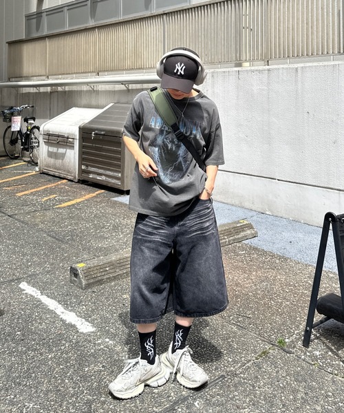 虎*e様 【GETUSED】オーバーオール デニム ハーフパンツ丈 デッドストッ ADAMASTE（アダマスト）の「【ADAMASTE SELECT】loose denim half