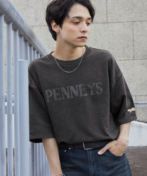 PENNEYS(ぺニーズ)の「PENNEYS/ペニーズ 別注 THE FOX ロゴ ヴィンテージスノーウォッシュ加工 ワッペン刺繍 半袖スウェットカットソー(Tシャツ/カットソー・レディース・ネイビー/グレイッシュベージュ/レッド/ブラック/ライトグレー・M/S/L)」の13枚目の写真