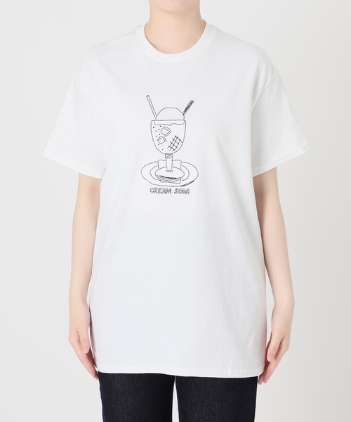 SLOBE citron.(スローブシトロン)の「《WEB限定》SLOBE citron.YURIAPEMUPERU Creamsoda TEE(Tシャツ/カットソー・レディース・ホワイト・FREE)」の7枚目の写真