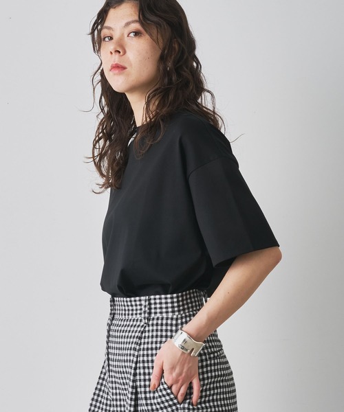 Whim Gazette(ウィムガゼット)の「クルーコットンジャージープルオーバー(Tシャツ/カットソー・レディース・ブラック/ホワイト・FREE)」の6枚目の写真