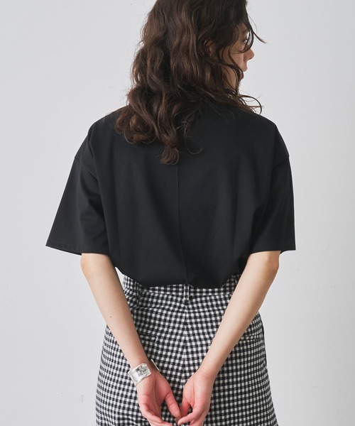 Whim Gazette(ウィムガゼット)の「クルーコットンジャージープルオーバー(Tシャツ/カットソー・レディース・ブラック/ホワイト・FREE)」の9枚目の写真