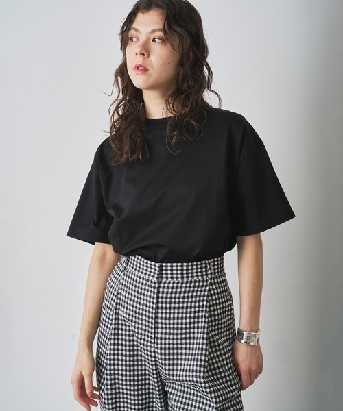 Whim Gazette(ウィムガゼット)の「クルーコットンジャージープルオーバー(Tシャツ/カットソー・レディース・ブラック/ホワイト・FREE)」の5枚目の写真