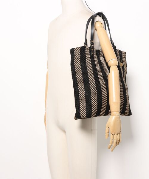 CLEDRAN（クレドラン）の「【手機ならではの質感】CL3761 HAND＆WORK STRIPE JUTE TOTE（トートバッグ・レディース・ブラック系その他/イエロー系その他・FREE）」の20枚目の写真