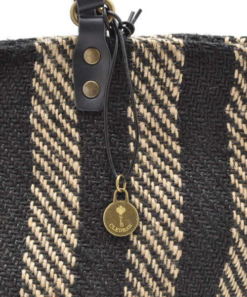 CLEDRAN（クレドラン）の「【手機ならではの質感】CL3761 HAND＆WORK STRIPE JUTE TOTE（トートバッグ・レディース・ブラック系その他/イエロー系その他・FREE）」の5枚目の写真