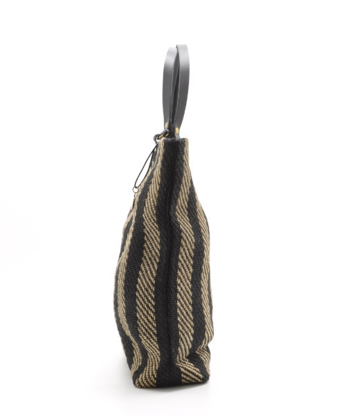 CLEDRAN（クレドラン）の「【手機ならではの質感】CL3761 HAND＆WORK STRIPE JUTE TOTE（トートバッグ・レディース・ブラック系その他/イエロー系その他・FREE）」の8枚目の写真