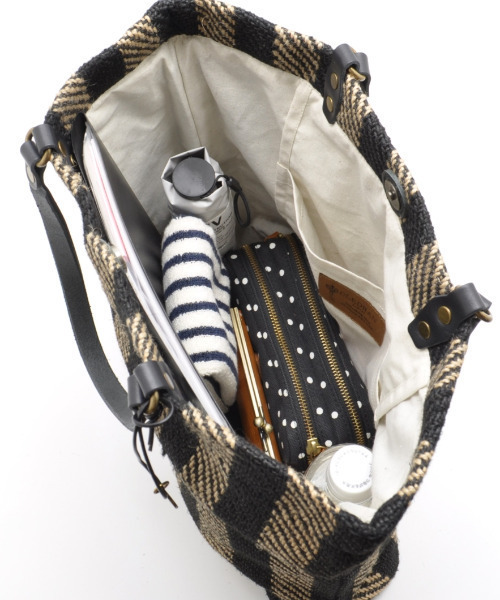 CLEDRAN（クレドラン）の「【手機ならではの質感】CL3761 HAND＆WORK STRIPE JUTE TOTE（トートバッグ・レディース・ブラック系その他/イエロー系その他・FREE）」の12枚目の写真