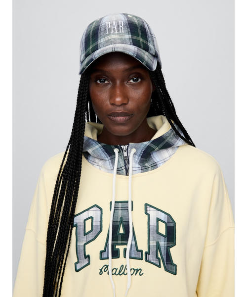 GAP(ギャップ)の「Gap × Malbon コットンリネン ロゴ プレイド ベースボールキャップ(キャップ・メンズ・グリーン・ONE SIZE)」の7枚目の写真