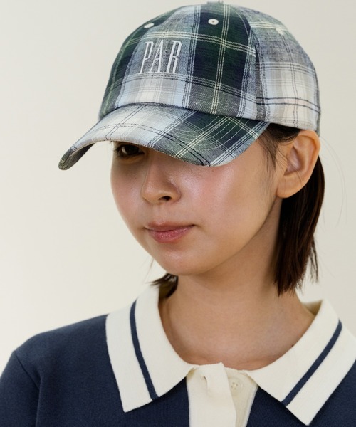 GAP(ギャップ)の「Gap × Malbon コットンリネン ロゴ プレイド ベースボールキャップ(キャップ・メンズ・グリーン・ONE SIZE)」の3枚目の写真