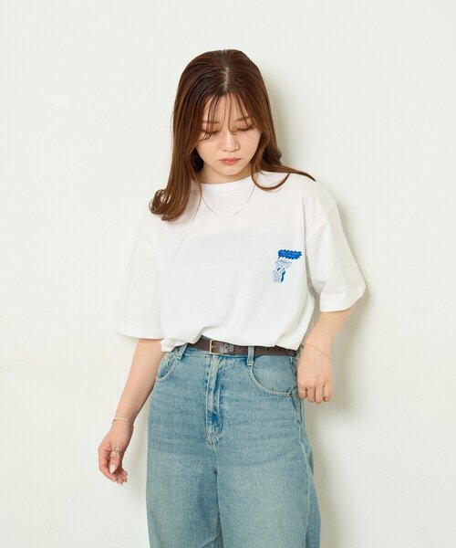 BIRTHDAY BAR(バースデイバー)の「norahi x BIRTHDAY BAR Tシャツ(Tシャツ/カットソー・レディース・ダークグリーン/インディゴブルー/ホワイト・MEDIUM/LARGE)」の2枚目の写真