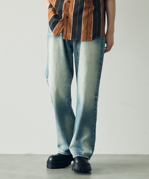 セール】Vintage Wash Straight Denim Pants / ビンテージ