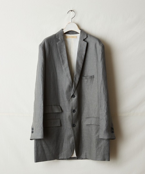 suzuki takayuki(スズキタカユキ)の「long jacket Ⅰ(テーラードジャケット・メンズ・ブラック/アイボリー/グレー・02/00/01)」の3枚目の写真