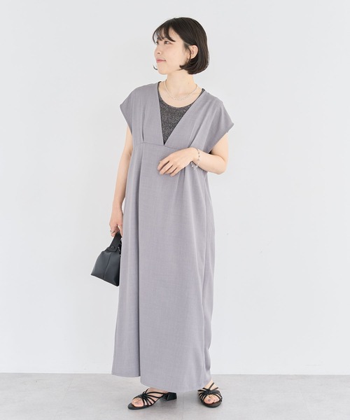 Green　Parks（グリーンパークス）の「フレンチスリーブレースアップジャンスカ（ジャンパースカート・レディース・ブラック/ライトグレー/モカ・FREE）」の3枚目の写真