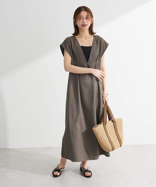 Green　Parks（グリーンパークス）の「フレンチスリーブレースアップジャンスカ（ジャンパースカート・レディース・ブラック/ライトグレー/モカ・FREE）」の12枚目の写真