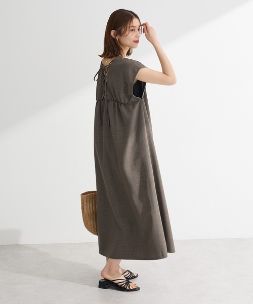 Green　Parks（グリーンパークス）の「フレンチスリーブレースアップジャンスカ（ジャンパースカート・レディース・ブラック/ライトグレー/モカ・FREE）」の15枚目の写真