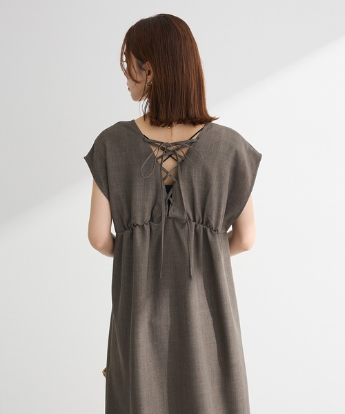 Green　Parks（グリーンパークス）の「フレンチスリーブレースアップジャンスカ（ジャンパースカート・レディース・ブラック/ライトグレー/モカ・FREE）」の19枚目の写真