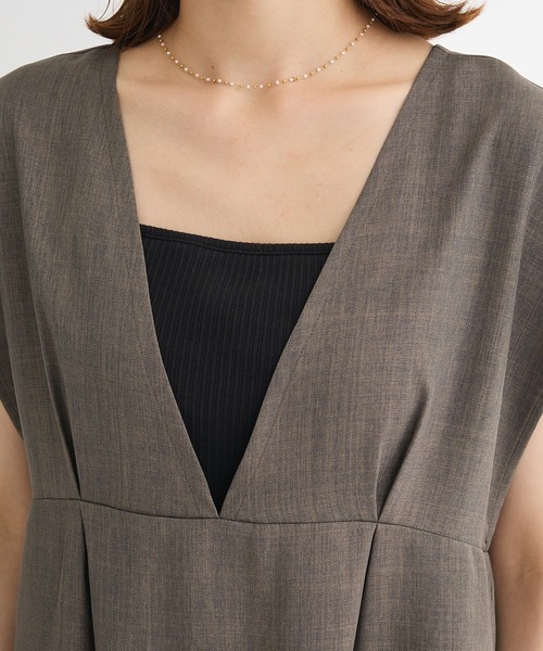 Green　Parks（グリーンパークス）の「フレンチスリーブレースアップジャンスカ（ジャンパースカート・レディース・ブラック/ライトグレー/モカ・FREE）」の20枚目の写真