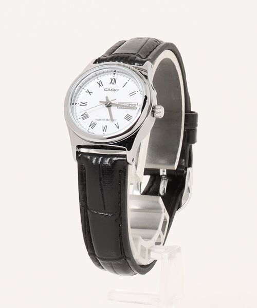 CASIO（カシオ）の「CASIO カシオ  /ベーシックアナログ レザーバンド ラウンドフェイス 腕時計 日常生活防水 /// MTP レザーシリーズ（アナログ腕時計・レディース・ブラック×ホワイト/ブラック×ブラック/ホワイト×ブラウン・FREE）」の10枚目の写真