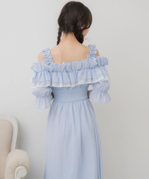 【お客♡】エバーフレッシュ♥記念品 フリルオフショルOP（ワンピース）｜ems excite（エムズ
