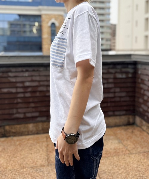 SNOOPY×OLD BETTY'S（スヌーピーカケルオールドベティーズ）の「スヌーピー【SNOOPY】O/E Heavy Weight 1Pocket T-shirts（Tシャツ/カットソー・レディース・ホワイト/ブラック・S/M/XL/L）」の10枚目の写真