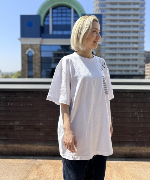 SNOOPY×OLD BETTY'S（スヌーピーカケルオールドベティーズ）の「スヌーピー【SNOOPY】O/E Heavy Weight 1Pocket T-shirts（Tシャツ/カットソー・レディース・ホワイト/ブラック・S/M/XL/L）」の13枚目の写真