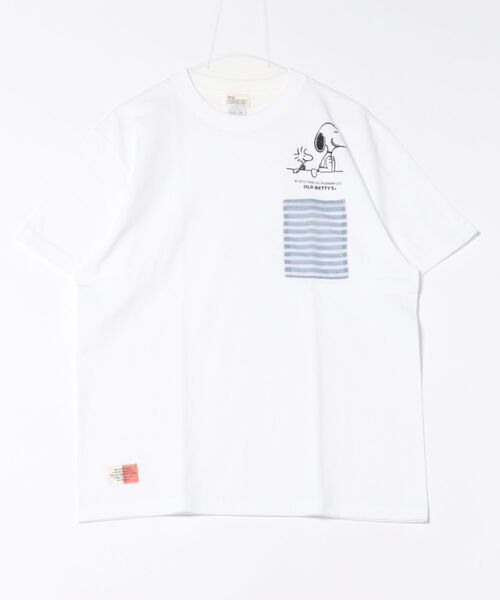 SNOOPY×OLD BETTY'S（スヌーピーカケルオールドベティーズ）の「スヌーピー【SNOOPY】O/E Heavy Weight 1Pocket T-shirts（Tシャツ/カットソー・レディース・ホワイト/ブラック・S/M/XL/L）」の17枚目の写真