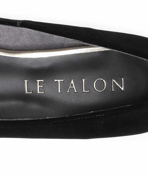 【極美品】LE TALON 24.5cmルタロン リボンポインテッド　ブラック LE TALON シューズ ポインテッドプレートリボンフラット