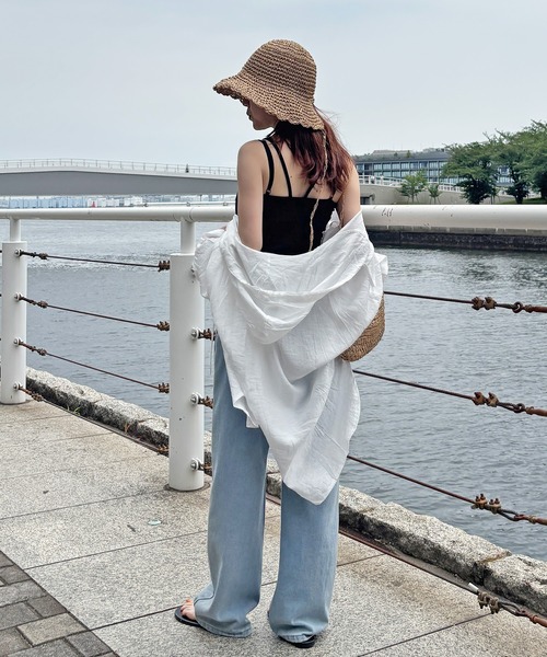 ISOOK(アイスー)の「【ISOOK / アイスー】天竺カップ付きダブルストラップキャミ / ベアキャミソール ブラトップ インナーキャミ 2本ストラップ タンクトップ インナー ホワイト ブラック ブラウン 白 黒 茶 ZOZOTOWN限定(キャミソール・レディース・ブラック/ホワイト/ブラウン・FREE)」の5枚目の写真