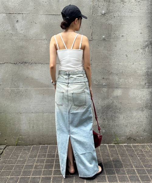 ISOOK(アイスー)の「【ISOOK / アイスー】天竺カップ付きダブルストラップキャミ / ベアキャミソール ブラトップ インナーキャミ 2本ストラップ タンクトップ インナー ホワイト ブラック ブラウン 白 黒 茶 ZOZOTOWN限定(キャミソール・レディース・ブラック/ホワイト/ブラウン・FREE)」の9枚目の写真