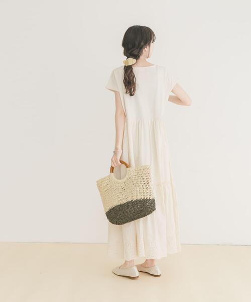 ITEMS URBANRESEARCH（アイテムズ アーバンリサーチ）の「ピグメントティアードワンピース（ワンピース・レディース・オレンジ/チャコールグレー/アイボリー・FREE）」の8枚目の写真