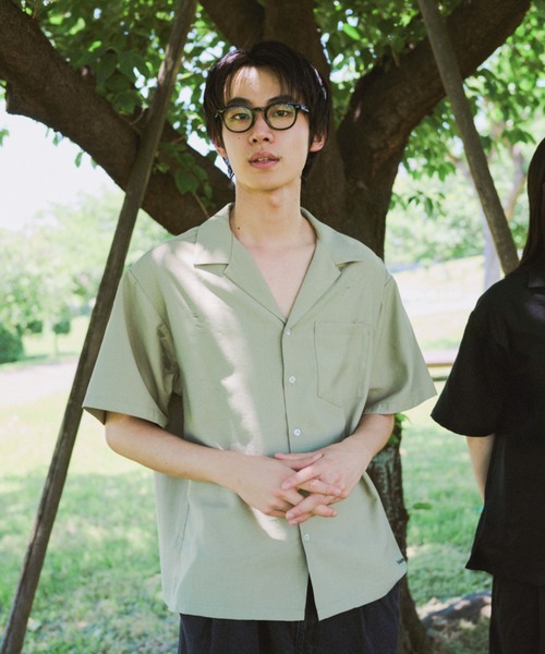 BROKEN BASE(ブロークンベース)の「オープンカラーシャツ(シャツ/ブラウス・メンズ・グリーン/ブラック・MEDIUM/LARGE)」の12枚目の写真