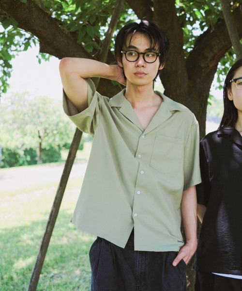 BROKEN BASE(ブロークンベース)の「オープンカラーシャツ(シャツ/ブラウス・メンズ・グリーン/ブラック・MEDIUM/LARGE)」の13枚目の写真