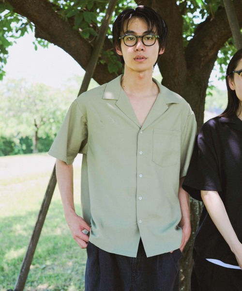 BROKEN BASE(ブロークンベース)の「オープンカラーシャツ(シャツ/ブラウス・メンズ・グリーン/ブラック・MEDIUM/LARGE)」の14枚目の写真