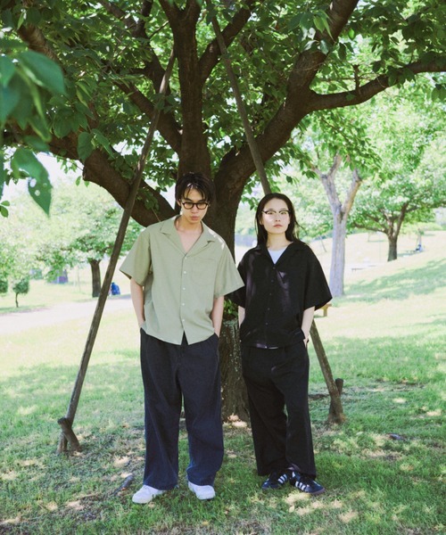 BROKEN BASE(ブロークンベース)の「オープンカラーシャツ(シャツ/ブラウス・メンズ・グリーン/ブラック・MEDIUM/LARGE)」の22枚目の写真