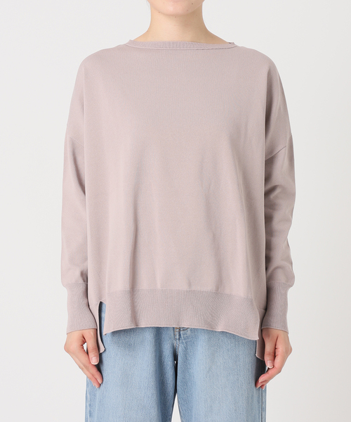 IENA（イエナ）の「《WEB限定/追加2》コットンストレッチ NEO2 ワイド長袖プルオーバー（ニット/セーター・レディース・チャコールグレー/ベージュ/レッド/ブラウン・FREE）」の21枚目の写真