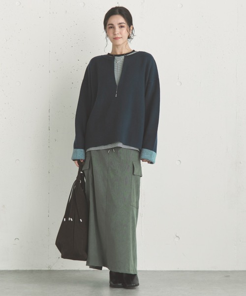 Doux archives（ドゥアルシーヴ）の「フェイクスエードカーゴスカート（スカート・レディース・モカ/チャコールグレー/カーキ・38）」の21枚目の写真