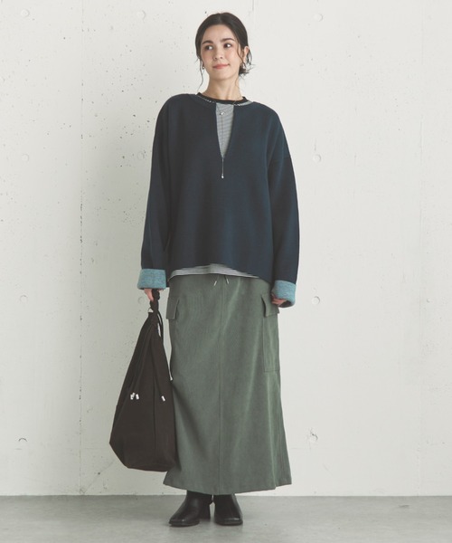 Doux archives（ドゥアルシーヴ）の「フェイクスエードカーゴスカート（スカート・レディース・モカ/チャコールグレー/カーキ・38）」の19枚目の写真