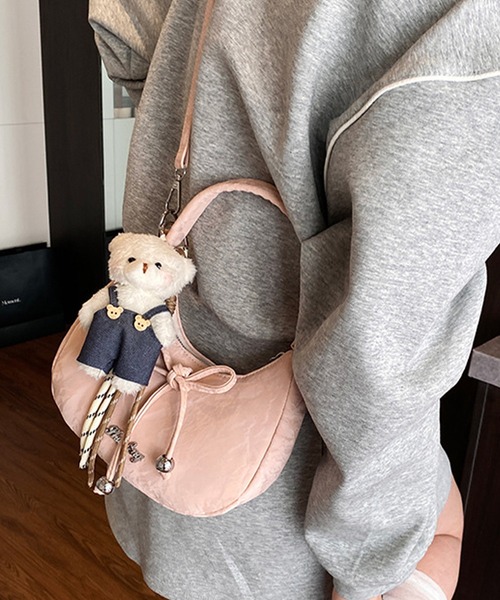Lace Ladies(レースレディース)の「リボン付き コンパクト ワンショルダー 三日月 ハンドバッグ(ハンドバッグ・レディース・シルバー/ブルー/ブラック/アイボリー/ピンク・FREE)」の15枚目の写真