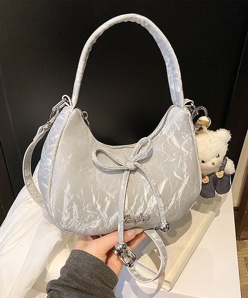 Lace Ladies(レースレディース)の「リボン付き コンパクト ワンショルダー 三日月 ハンドバッグ(ハンドバッグ・レディース・シルバー/ブルー/ブラック/アイボリー/ピンク・FREE)」の20枚目の写真