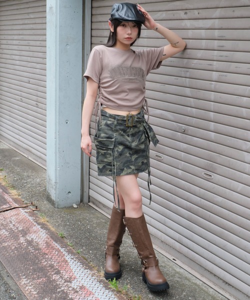 WEGO（ウィゴー）の「WEGO/スプレーロゴドロストちびT（Tシャツ/カットソー・レディース・スミクロ/グレー/レッド・FREE）」の15枚目の写真