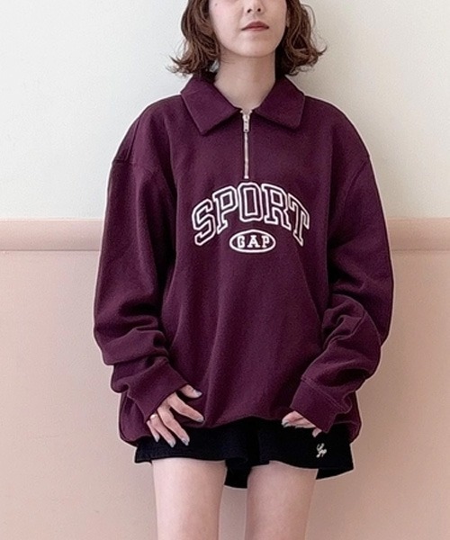 GAP(ギャップ)の「ヴィンテージソフト GAPロゴ 1/4ジップアップ プルオーバー(スウェット・メンズ・グレー/レッド系その他/ブラウン/ブラック・XS/S/M/L/XL)」の4枚目の写真