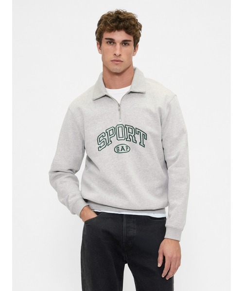 GAP(ギャップ)の「ヴィンテージソフト GAPロゴ 1/4ジップアップ プルオーバー(スウェット・メンズ・グレー/レッド系その他/ブラウン/ブラック・XS/S/M/L/XL)」の1枚目の写真