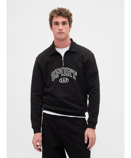 GAP(ギャップ)の「ヴィンテージソフト GAPロゴ 1/4ジップアップ プルオーバー(スウェット・メンズ・グレー/レッド系その他/ブラウン/ブラック・XS/S/M/L/XL)」の2枚目の写真